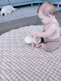 Oatmeal Gingham French Linen Baby Mat